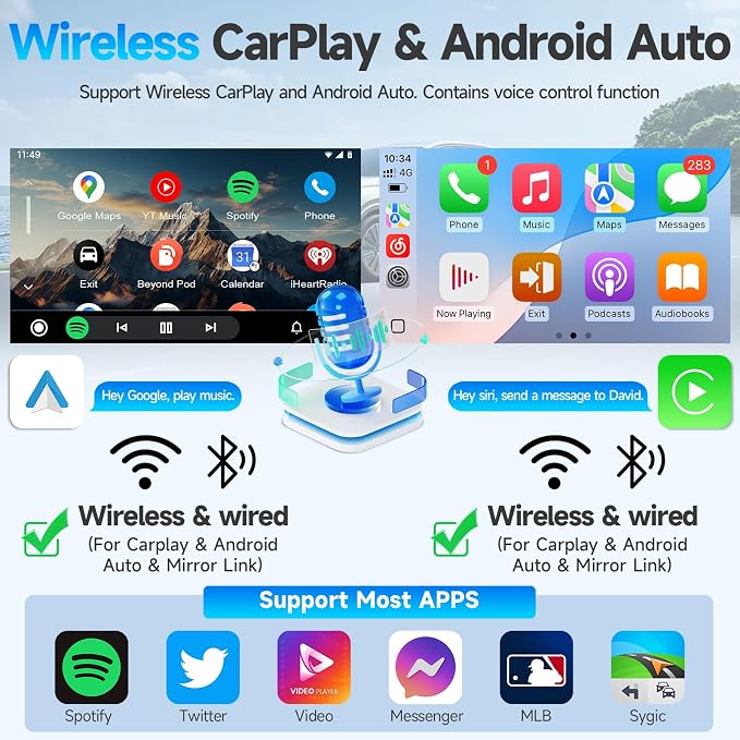Android 13 Car Radio for Hyundai Elantra 2011 2012 2013 Stereo Upgrade with Wireless Carplay Android Auto 9'' IPS Touchscreen with GPS Navigation Bluetooth SWC WiFi Backup Camera MIC（4+64G）