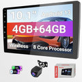 10.1 Inch Double DIN Car Stereo, Android 13 Radio with 4GB+64GB, Wireless Apple CarPlay & Android Auto, 720P Touchscreen, GPS, WiFi, Bluetooth 5.1, Backup Camera