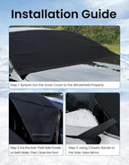 Windshield Cover for Ice & Snow, Heavy-Duty 600D Oxford Fabric, Universal Fit for Cars, SUVs, Trucks, Vans, RVs, Waterproof Frost Wind Resistant Winter Windshield Protector (69" 42")