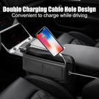 Car Seat Gap Filler Organizer, Universal Premium Leather Car Gap Filler with Card Slots for Front Seat Between Car Seat and Console Hold Phone, Sunglasses, Keys, fit for Car Suv Truck (2)