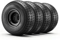 Golf Cart Wheels, 8" 18x8.50-8 Black Steel Golf Cart Tires and Wheels Combo (Set of 4) Fit Club Car, EZGO, Yamaha, 4 Ply Rubber 4-Lug Lawn Mower Tires & Rims Assembly, 800 lbs Load, All-Terrain