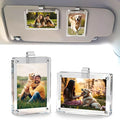2-Pack Car Picture Holder, Acrylic Car Visor Photo Clips, Personalized Car Accessories Magnetic Car Sunshade Photo Frame for Adding Family or Personal Photos, Gifts