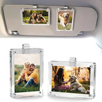 2-Pack Car Picture Holder, Acrylic Car Visor Photo Clips, Personalized Car Accessories Magnetic Car Sunshade Photo Frame for Adding Family or Personal Photos, Gifts