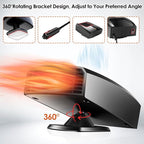 2026 New Upgraded Car Heater, 12V Portable Heating & Cooling fan for Vehicle, Plug in Car Heaters That Plugs into Cigarette Lighter, 200 Windshield Defroster and Window Defogger for All 12 Volt Cars