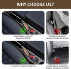 2PCS Car Seat Gap Filler Organizer,Multifunctional Car Gap Filler Organizer Storages Function,Universal Console Catcher Between Seats Cars Interior Accessories (Brown)