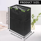 Hanging Car Trash Can with 4 Storage Pockets, Waterproof Leakproof Oxford Auto Garbage Bag, Adjustable Garbage Bag, Foldable Car Trash Bin Fit for Truck, SUV, Home, Office