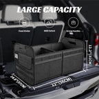 Car Trunk Organizer for SUV - 65L Collapsible Tactical MOLLE Car Storage with Reinforced Handles & Multiple Pockets, Sturdy Trunk Organizers for Groceries, Tools & Outdoor Storage (Black)