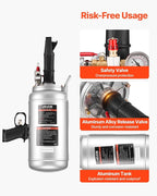 Portable Tire Bead Seater, 1.6 Gal / 6 L Air Bead Blaster, Handheld Tire Inflator Tool, 87-116 PSI Operating Pressure, Trigger Seating Inflator for Car, Compact SUV, Light Truck, E-Bike, RV, ATV