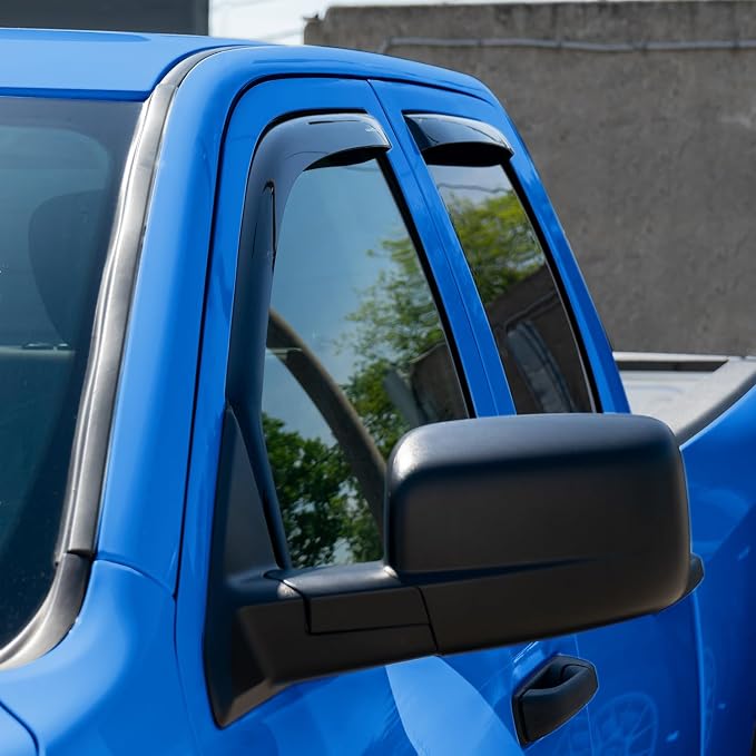 Goodyear Shatterproof in-Channel Window Deflectors for Trucks Dodge RAM 1500 2009-2018 Quad Cab, Rain Guards, Window Visors for Cars, Vent Deflector, Truck Accessories, 4 pcs- GY003421LPf
