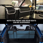 Car Trunk Organizer, Backseat Hanging Large Storage with Adjustable Straps,Waterproof PVC Collapsible Cargo Bag, Car Interior Accessories for Auto SUV MPV (Black)