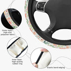 Colorful Flowers Steering Wheel Cover, Cute Printing Steering Wheel Cover Protector for Women, Ultra-Thin with Personalized Pattern Design, for Steering Wheel with a Diameter of 14.5"-15"