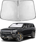 Windshield Sunshade Compatible for Rivian R1S / R1T 2022-2024 2025 2026, Sun Visor for Front Windshield & Window Sun Shade Cover, UV Heat Blocker & Protector, Car Accessories
