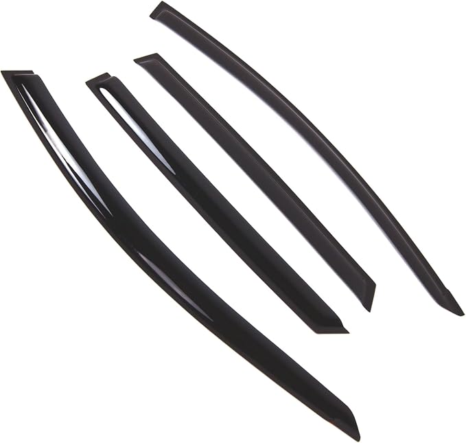 WD2-802 Dark Smoke 4 Pcs Set Window Visor (Outside Mount) Deflector Rain Guard Compatible with 2012-2017 Hyundai Accent Wagon