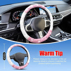 Pink Steering Wheel Cover, Auto Cute Girly Car Interior Accessories Coquette Aesthetic Decoration Stuff