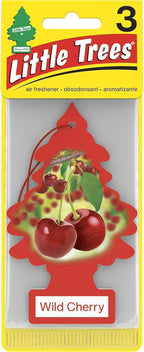 Car Air Freshener | Hanging Paper Tree for Home or Car | Wild Cherry | 3 Pack