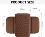 Stacool Upgraded Car Center Console Cover,Microfiber Leather Car Armrest Cover Cushion with 2 Storage Bags,Universal Car Armrest Storage Box (Brown)