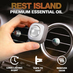 Rest Island Scent Car Air Freshener Vent Clip 6 Ct | Long Lasting Up to 180 days, Natural Essential Oil, Car Fragrance Accessories for Women and Men, Odor Eliminator, 4 mL Each