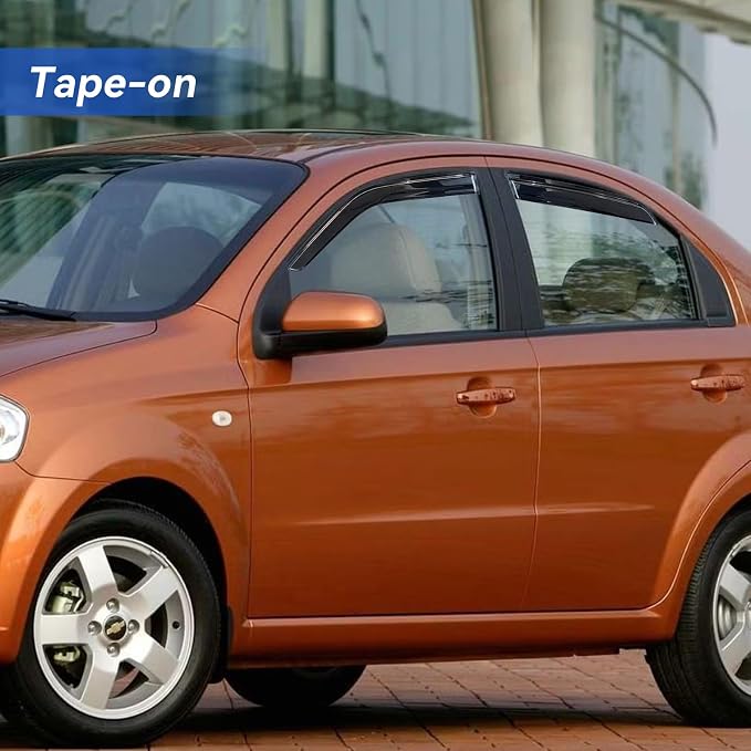 Window Visors Rain Guards for 2007 2008 2009 2010 Chevy Aveo Sedan, Out-Channel Window Vent Wind Deflectors Visors Shades for 07 08 09 10 Chevy Aveo (Not for Hatchback)