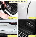 Car Door Entry Guards Scratch Cover Protector Paint Threshold Guard,Front Rear Door Entry Sill Guard Scuff Plate Rear Bumper Protector Guard for Most Cars,2in9.8ft(5cm3m) Black