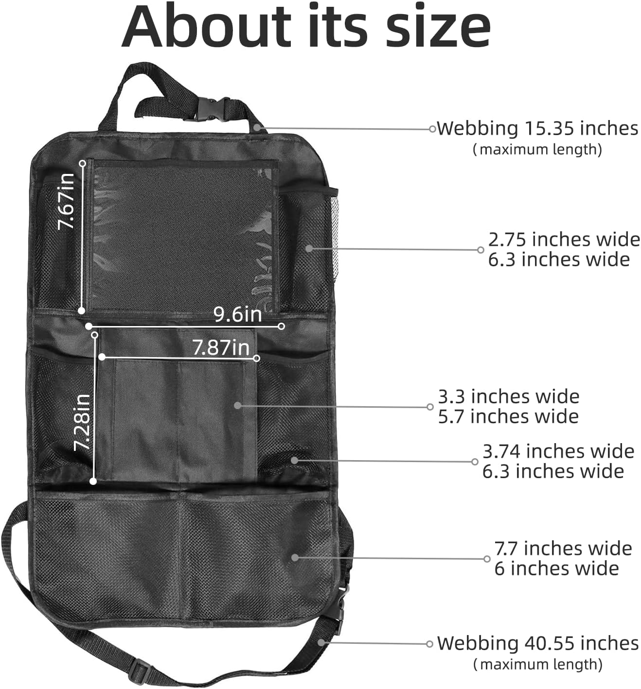 Backseat Car Organizer — Storage Bag with Tablet Holder