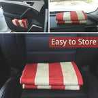 Waterproof Car Seat Cover for Front Seats, Protector for Cars SUVs Trucks, Sweat Towel Seat Covers Bucket for Gym,Workout,Beach,Hiking,Running (American Flag Red, 1PC)