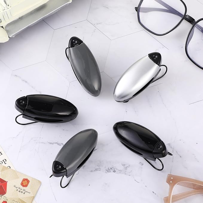 10 Pieces Auto Car Vehicle Sun Visor Clip Holder for Sunglasses Glasses Holder Hanger Eyeglasses Mount Ticket Card Clip Car Accessories(Black, Gray, Silver)