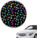 Dog Paw Print Steering Wheel Cover Sun Shade Universal 17 inch Cooling Steering Wheel Sun Cover for Heat Protection Cute Car Steering Wheel Accessories for Women Dog Lover