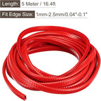 U Channel Edge Trim, 16.4ft Length Rubber Guard Seal Strip Edge Protector Fit for 1-2.5mm Edge, (15/64" W x 25/64" H) Red