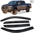 94768 Original Sunproof Waterproof Side Window Visor,4pcs Tape-On Rain Guards Set Compatible with 2016-2022 Toyota Tacoma Double Cab/Crew Cab
