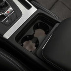 Car Trash Can Set with 2 Cup Coasters, Chessboard Brown Waterproof Hanging | 3-in-1 Set: Hanging Car Trash Bag + 2 Cup Coasters. Chessboard Brown, Waterproof & Leakproof, Universal Fit