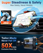 Phone Holders for Your Car Ultimate Military-Grade Car Phone Holder Mount【Patent & Safety Certs】 Upgraded Shockproof Truck Air Vent Phone Mount for iPhone 17 Pro Max 16 Samsung Android,Red