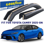 Goodyear Shatterproof in-Channel Window Deflectors for Toyota Camry 2025-2026 Sedan, Rain Guards, Window Visors for Cars, Vent Deflector, Car Accessories, 4 pcs - GY008060