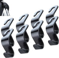 Car Seat Headrest Hook,8 Pack- (Black) | For Organizer Universal for Handbag/Purse/Gym Bag/Hat/Groceries Car Accessories, Car Back Seat Headrest Hook