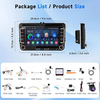 4G+64G Android Car Stereo for VW Jetta Passat Golf Beetle Polo Caddy Tiguan Touran SEAT Skoda,7 Inch Touchscreen with Wireless Carplay Android Auto GPS WiFi Bluetooth FM/RDS DSP Canbus Camera