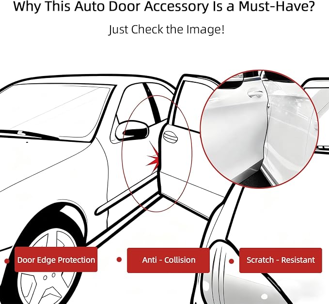 Self-Adhesive Car Door Edge Guards - U Channel Rubber Edge Trim for Metal Edge Protection, Fits Most Car Doors, Hatches, Lockers & Panels, 20Ft