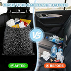 Grey Leopard Pattern Car Trash Bag - Waterproof Car Trash Bag Hanging Leakproof Car Garbage Bag - Washable Reusable Trash Bag For Car Interior Hanging Organizer Storage Vehicle Travelling Camping