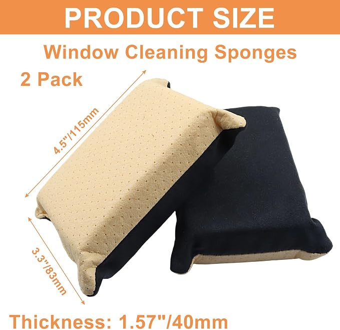2pcs Windshield Defogger Sponge - Quick Anti-Fog & Non-Scratch Cleaning Tools for Car Windows & Mirrors, Black