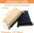 2pcs Windshield Defogger Sponge - Quick Anti-Fog & Non-Scratch Cleaning Tools for Car Windows & Mirrors, Black