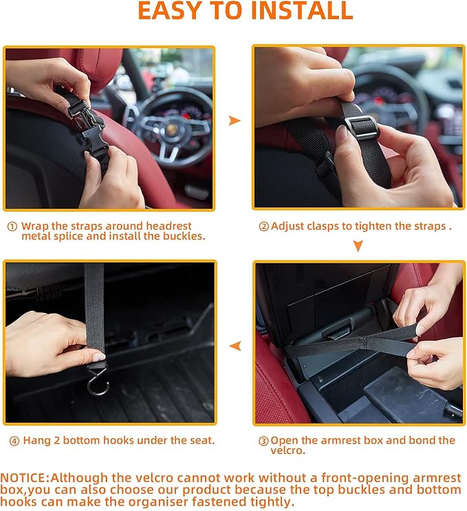 Car Net Pocket Handbag Holder Between Seats Back Storage Organizer Purse Holder for Console Front Seat Storage Barrier