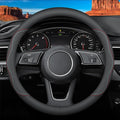 Deer Route Custom-Fit for Hyundai Steering Wheel Cover, Premium Leather Car Cover with Logo, Non-Slip, Breathable, Accessories (A-Style,for Hyundai)