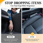 2-Pack Car Seat Gap Filler Compatible with Subaru Outback, Forester, Crosstrek, Ascent & Solterra Accessories, Seat Gap Organizer with Emergency Glass Breaker & 2 Sunglasses Holders, Black