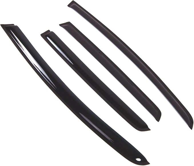 WD2-799B Dark Smoke 4 Pcs Set Window Visor (Outside Mount) Deflector Rain Guard Compatible with 2017-2018 Honda Fit
