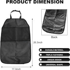 Kick Mat Back Seat Protector, Waterproof Car Backseat Protective Kick Mat with 2 Mesh Pockets, Large Vehicle Seat Back Kick Mat Organizer for Kids, Car Accessories