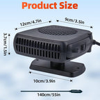 Car Heater, 12V 200W Portable Fast Defroster and Defogger, 2026 New Upgrade 2-in-1 Heater & Cool Fan with Handle, Plug into Cigarette Lighter for Car, SUV, Truck