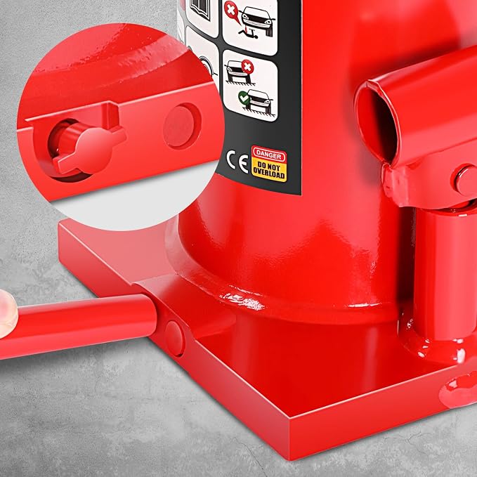 25 tons / 55115 lbs Lifting Automotive Welded Hydraulic Bottle Jack for Repair Vehicle, Pickup, Truck, w/Manual Handle, Red,TOOLS-00363