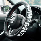 Treat People with Kindness Car Leather Steering Wheel Cover - 15-inch Universal Microfiber- Soft & Breathable & Silicone Anti Slip Auto Steering Wheel Wrap for Women