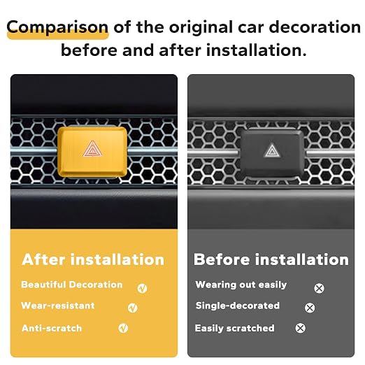 Polodunn Accessories for 11th Gen Honda Civic 2022-2025, for CRV/HRV/Accord 2023 2024 2025, Emergency Flashers Trim Caps Hazard Warning Light Push Button Cover (Gold)