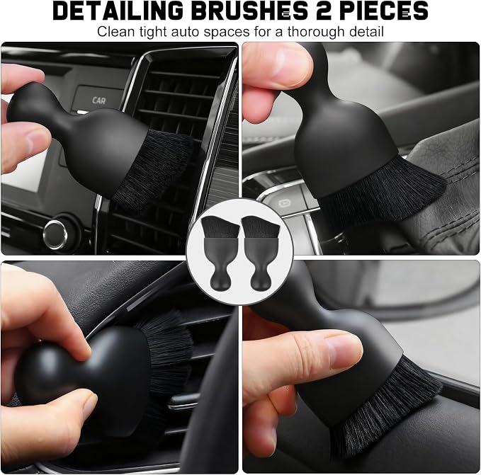 Car Accessories Gift Set for New Drivers, 13PCS Everyday Car Essentials Kit with Registration Insurance Holder, Cup Holder Coasters, Headrest Hooks & Cleaning Brushes for Men & Women