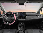 Customized Auto Car Steering Wheel Cover for Toyota Rav4 Corolla Camry Highlander (Black+Pink-Standard Size)