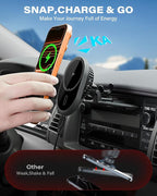 Qi2 15W CD Car Mount Charger for Magsafe, Strong Magnetic Phone Holder for CD Slot Charging, Fast Wireless Car Charger Mount Fit for iPhone 17 16 15 14 13 12 Pro Max Plus Mini (for Qi2 Charging)